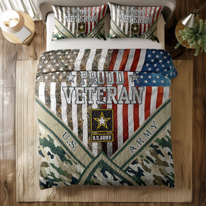 Shineful All Season Quilt 3-Piece Set American Veteran Pride