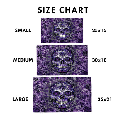 Shineful Gorgeous Mandala Skull Ultra-Thin Non Skid Floor Mat, Kitchen Rugs