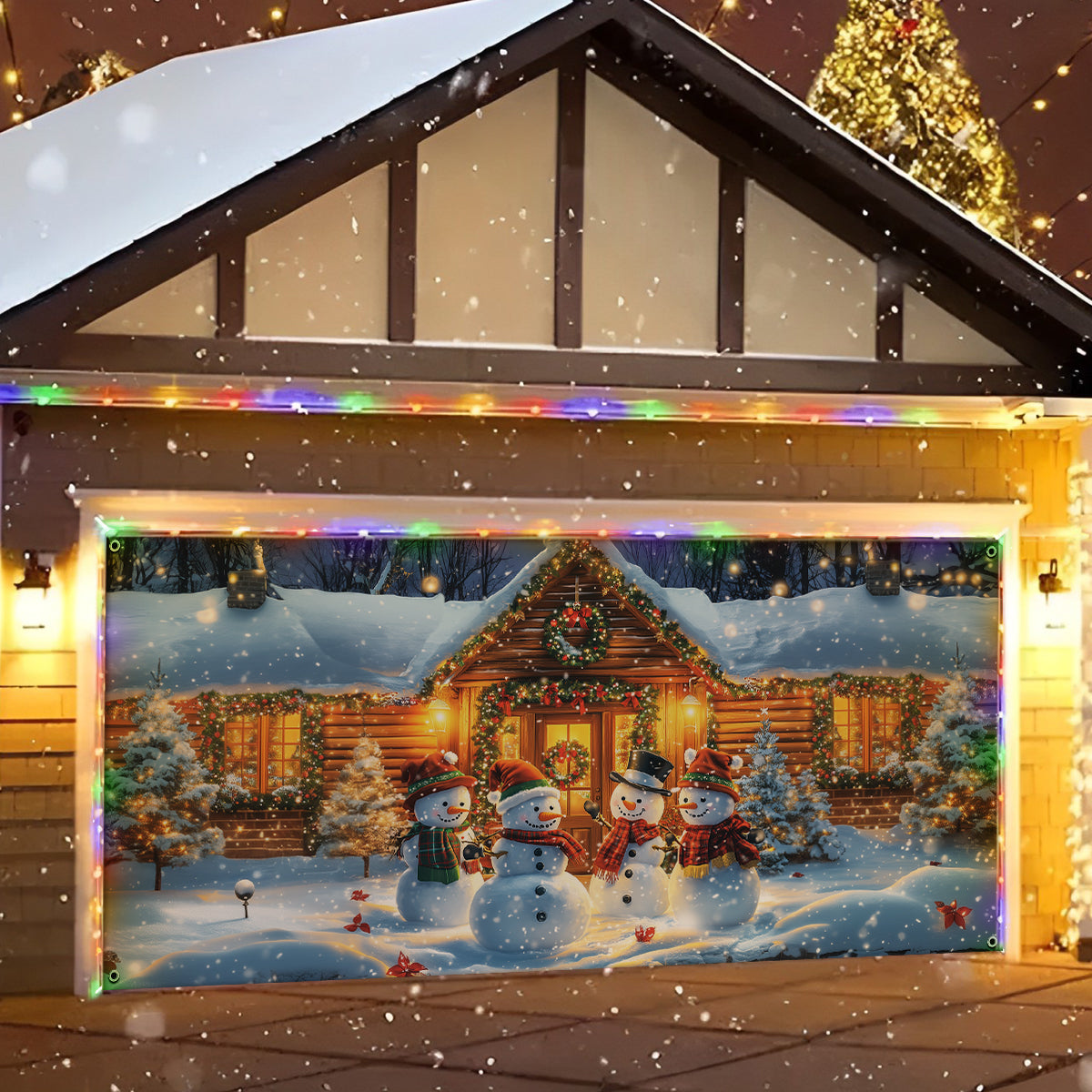 Shineful Garage Door Banner Decoration - Festive Snowman