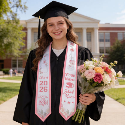 Shineful Graduation Sash Personalized Elegant RN Bloom