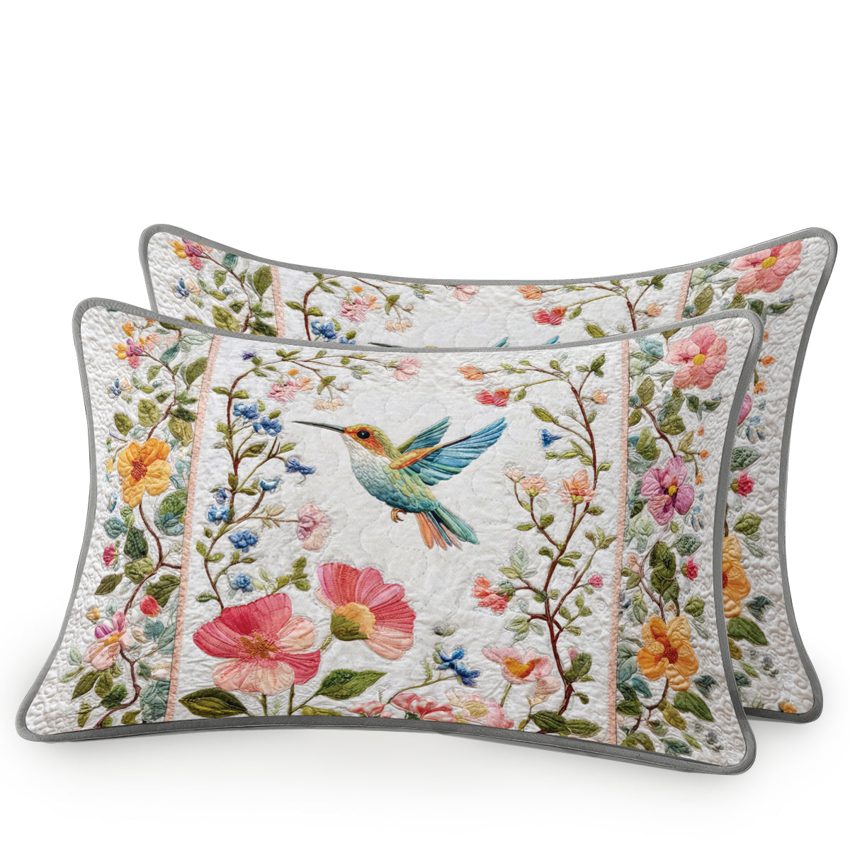 Shineful All Season Quilt 3-Piece Set Cottage Bloom Hummingbird