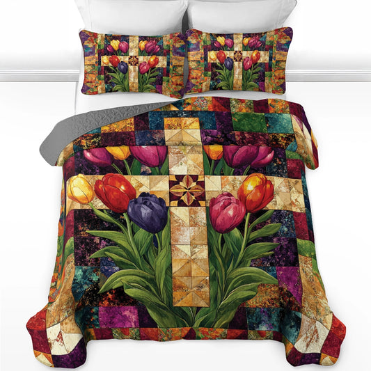 Shineful All Season Quilt 3-Piece Set Faithful Blooms