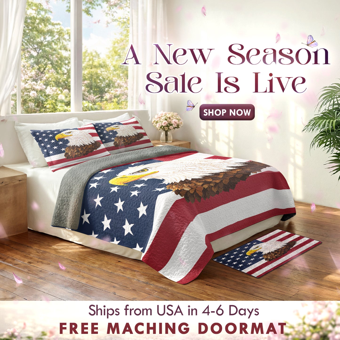 Shineful Quilt 3-Piece Set American Eagle