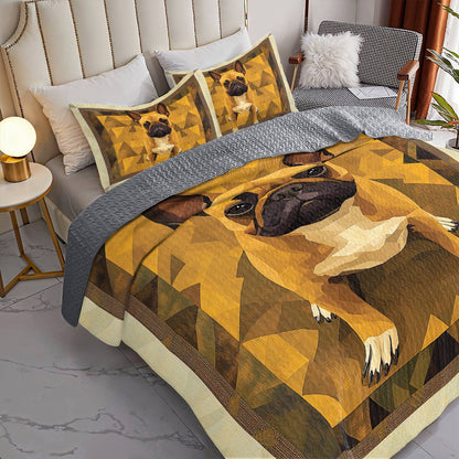 Shineful All Season Quilt 3-Piece Set Frenchie Focus