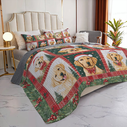 Shineful All Season Quilt 3-Piece Set - Labrador's Christmas Dream