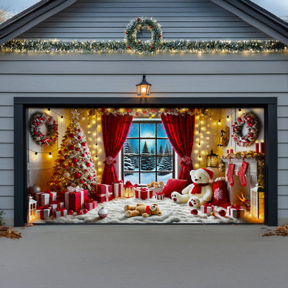 Shineful Garage Door Banner Decoration - Christmas Memories By The Hearth