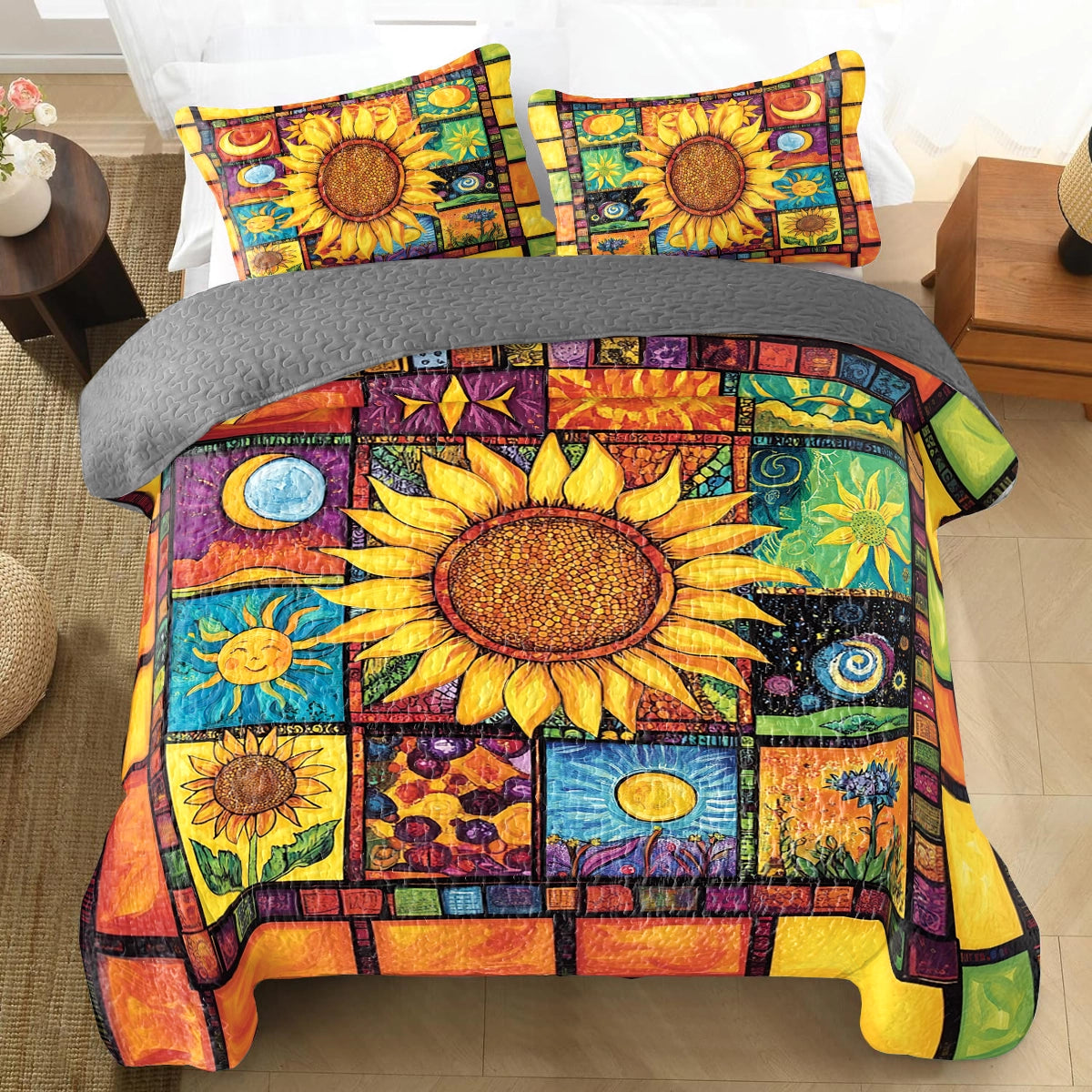 Shineful All Season Quilt 3-Piece Set - Hippie Sunshine Patchwork
