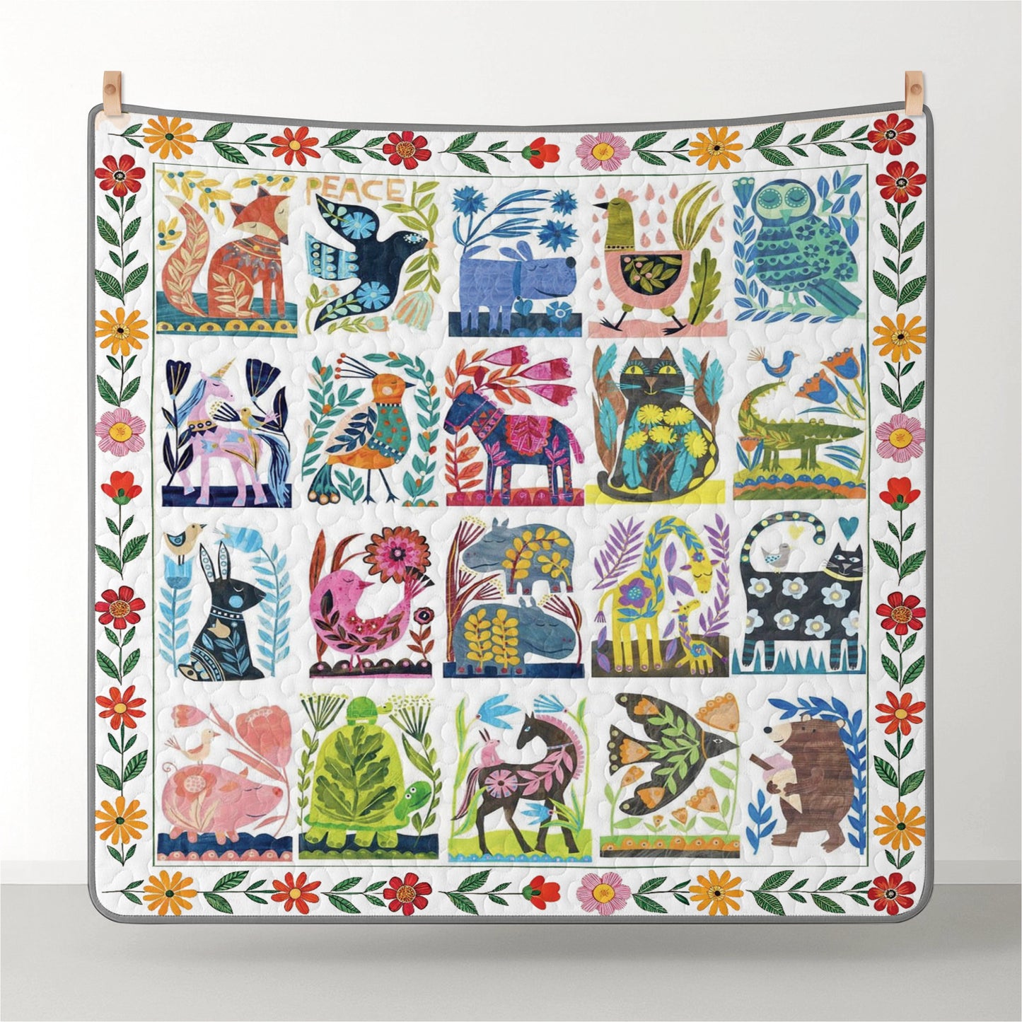Shineful All Season Quilt 3-Piece Set Folk Garden
