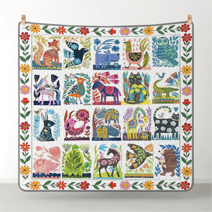 Shineful All Season Quilt 3-Piece Set Folk Garden
