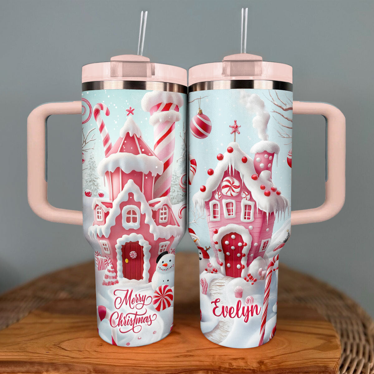 Shineful Tumbler Personalized Candy Cane Wonderland