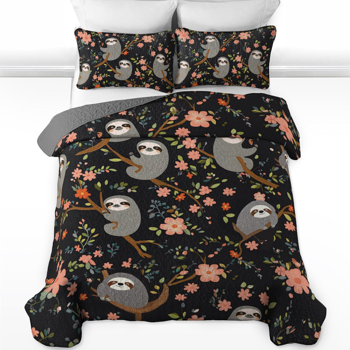 Shineful All Season Quilt 3-Piece Set Sloth All Day