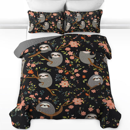 Shineful All Season Quilt 3-Piece Set Sloth All Day