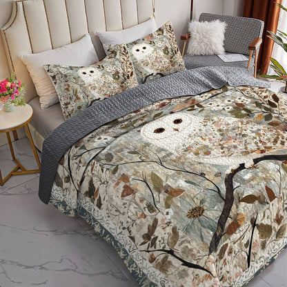 Shineful All Season Quilt 3-Piece Set Gentle Owl