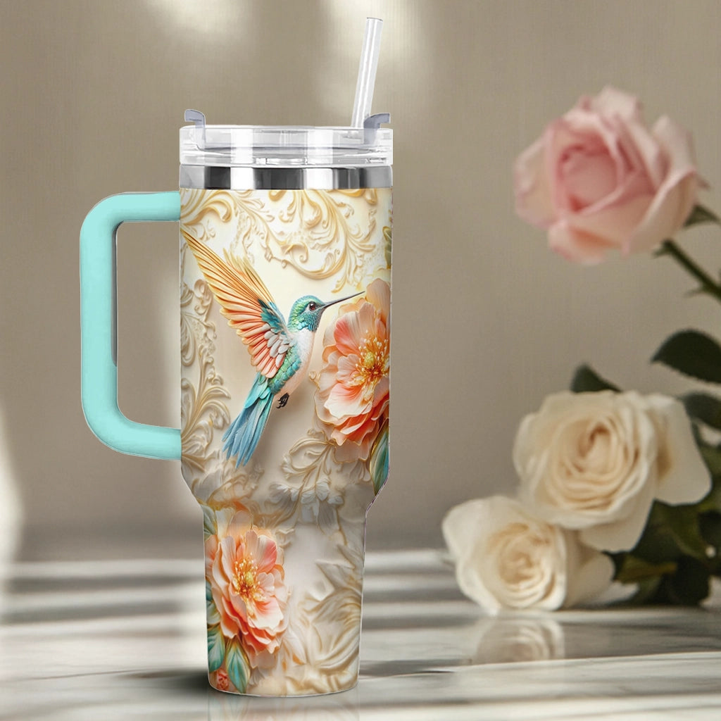 Shineful Tumbler Golden Bloom Hummingbird