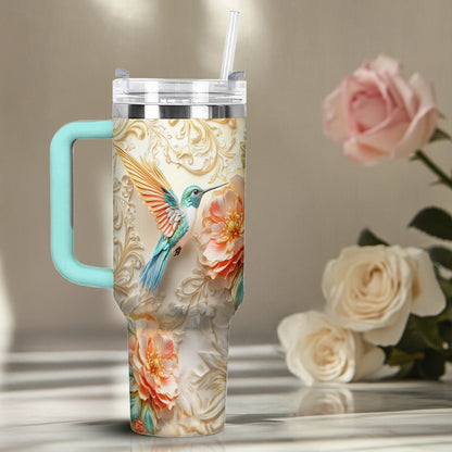 Shineful Tumbler Golden Bloom Hummingbird