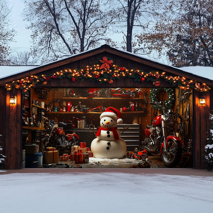 Shineful Garage Door Banner Decoration Christmas Snowman's Workshop