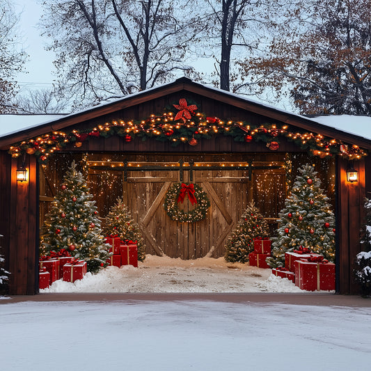 Shineful Garage Door Banner Decoration Christmas Barn Door with Presents