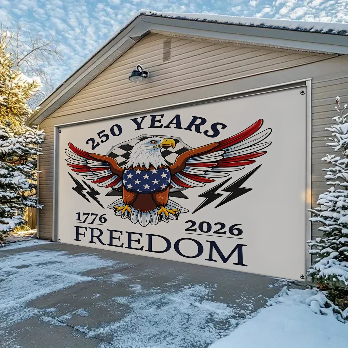 Shineful Garage Door Banner Decoration Born Free, Still Free