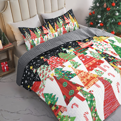 Shineful All Season Quilt 3-Piece Set Starry Night Christmas Tree