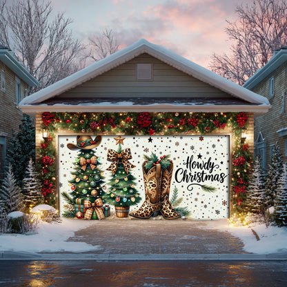 Shineful Garage Door Banner Decoration Howdy Christmas