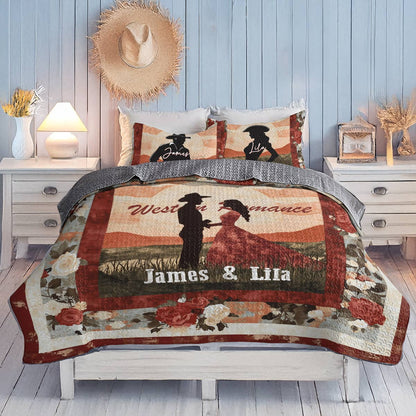 Shineful All Season Quilt 3-Piece Set - Personalized Cowboy Western Romance