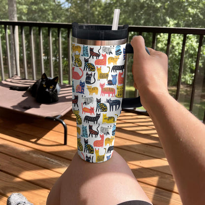 Shineful Tumbler Funny Cat Doodles