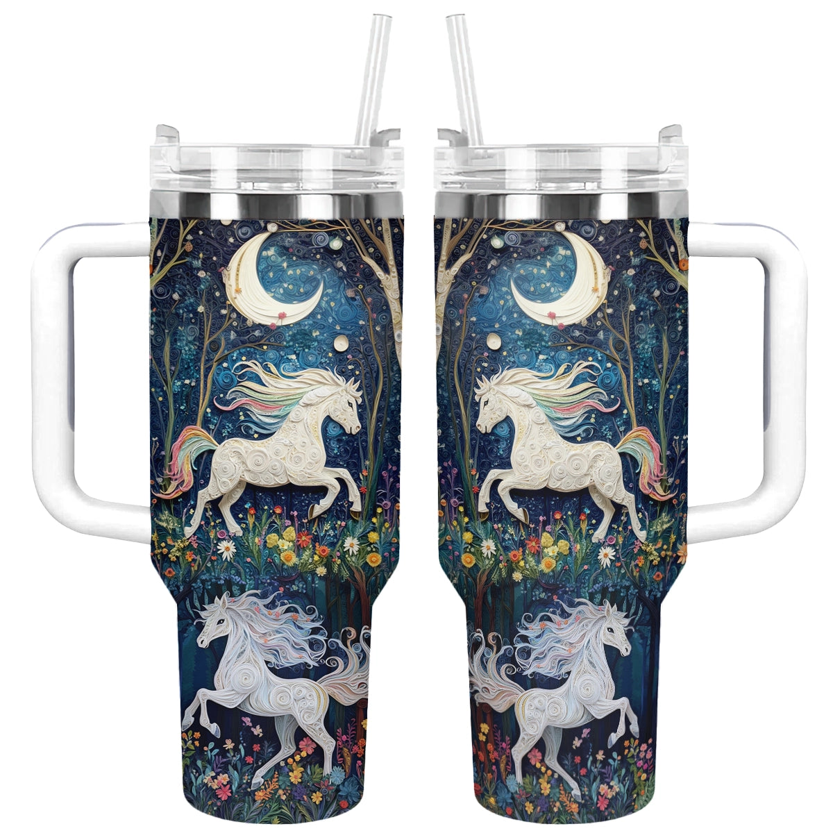 Shineful Glossy Tumbler Moonlit Horse Dreams