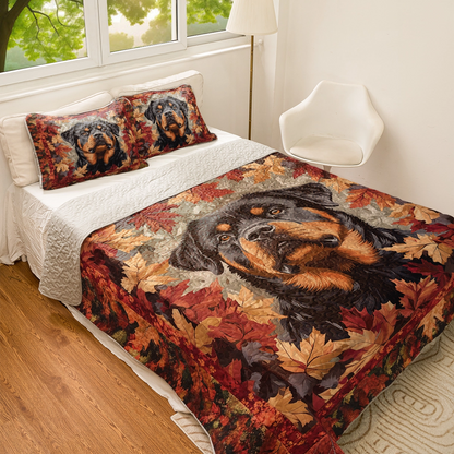 Shineful All Season Quilt 3-Piece Set - Rottweiler Majesty
