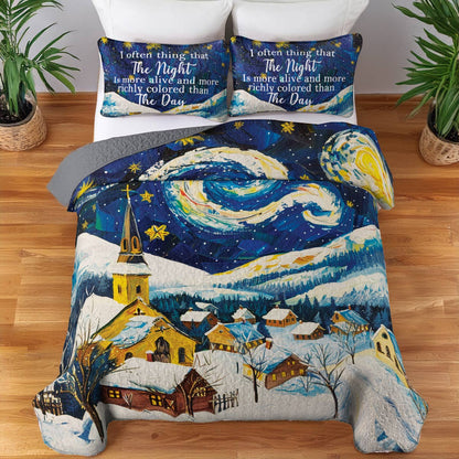 Shineful All Season Quilt 3-Piece Set Starry Village