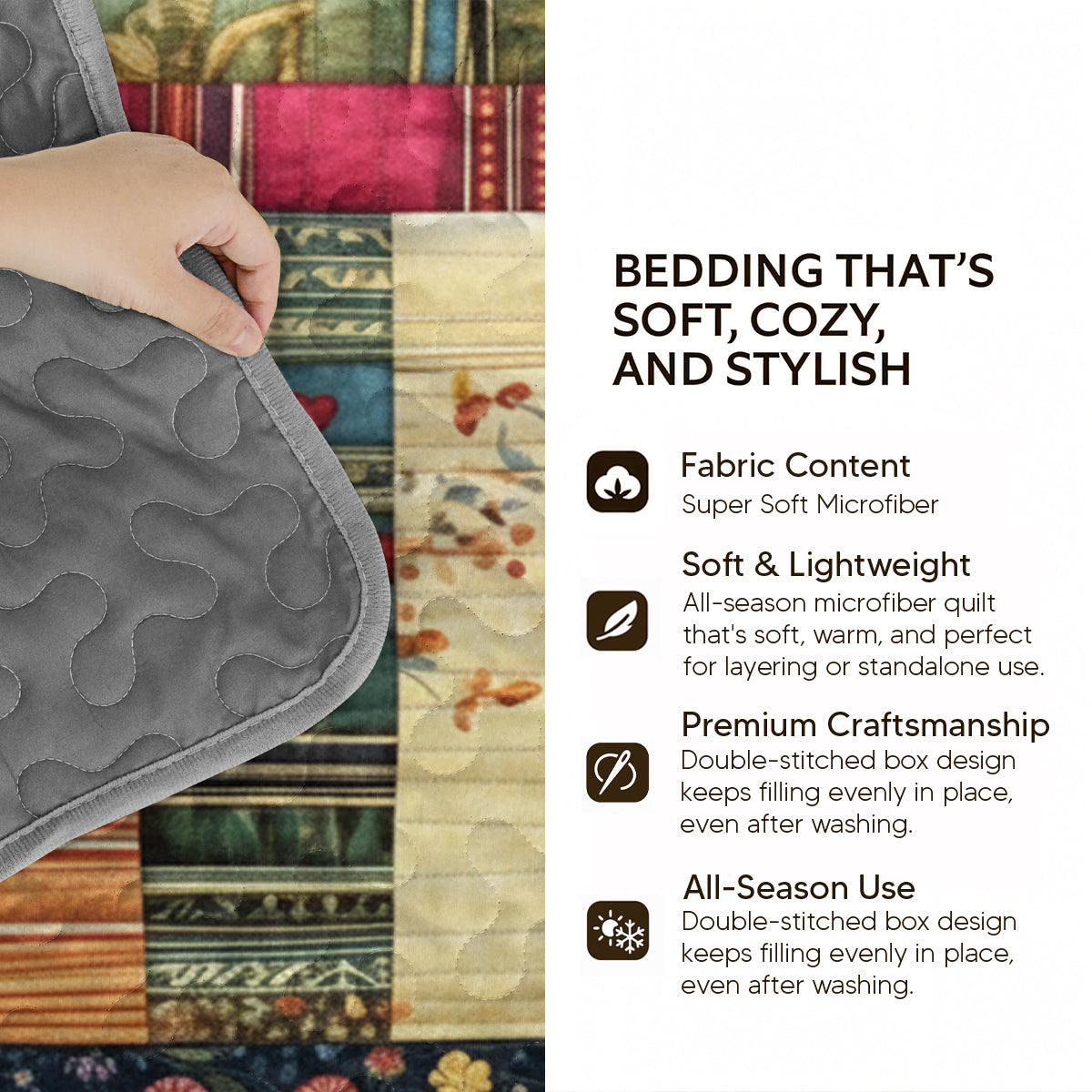 Shineful Quilt 3-Piece Set Cozy Cat