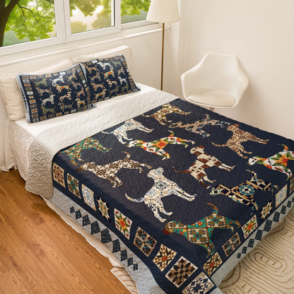 Shineful All Season Quilt 3-Piece Set - Labrador Retriever Patchworks