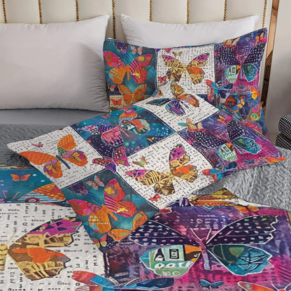 Shineful All Season Quilt 3-Piece Set Flutter Fantasy Butterfly