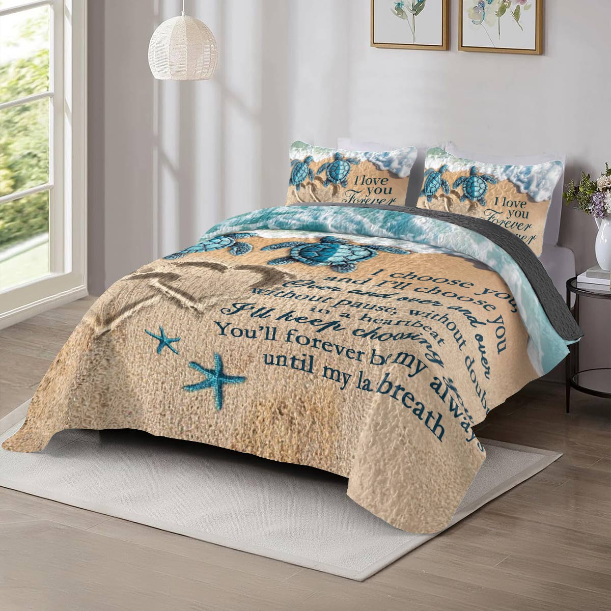 Shineful All Season Quilt 3-Piece Set Turtle Lover