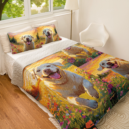Shineful All Season Quilt 3-Piece Set - Labrador's Frolic