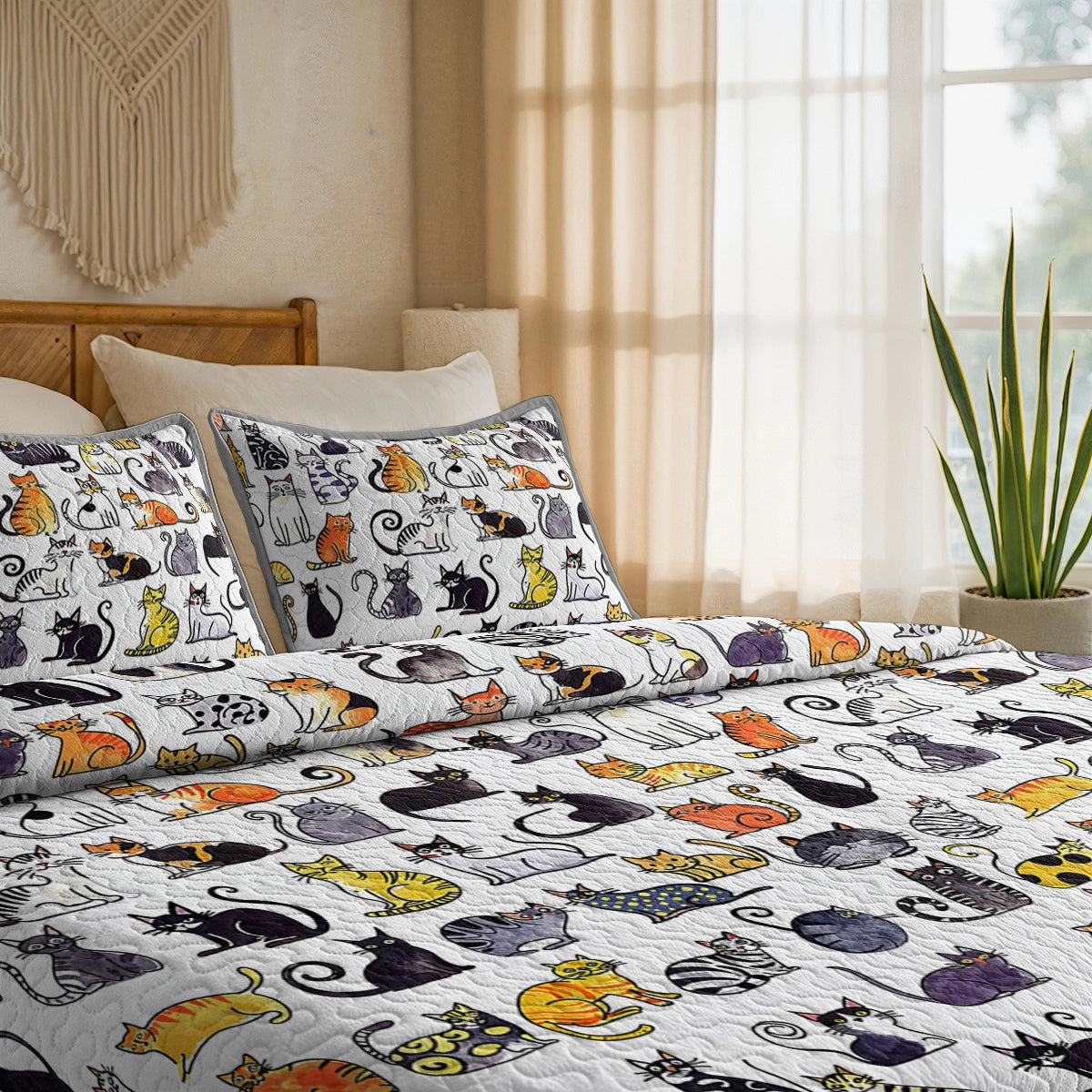 Shineful All Season Quilt 3-Piece Set Cats In My Life