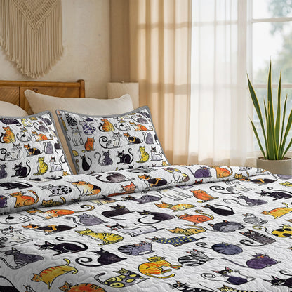 Shineful All Season Quilt 3-Piece Set Cats In My Life