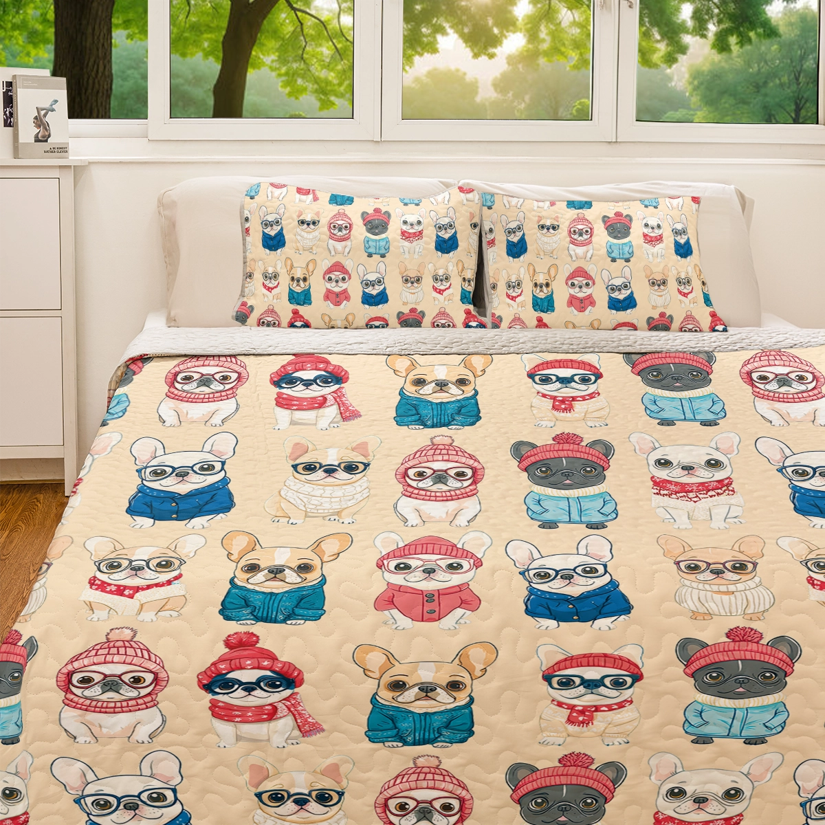 Shineful All Season Quilt 3-Piece Set - Cozy Frenchies Winter
