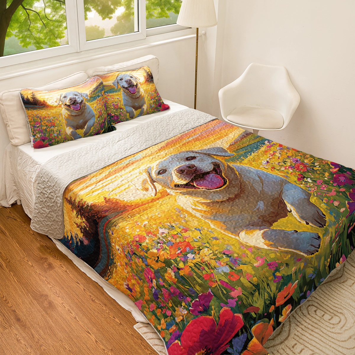 Shineful All Season Quilt 3-Piece Set - Joyous Labrador Retriever