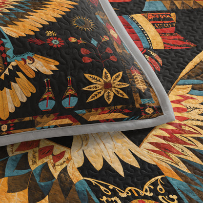 Shineful Quilt 3-Piece Set Tribal Eagle