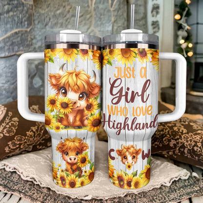 Shineful Tumbler Just A Girl Who Love Highland Cow