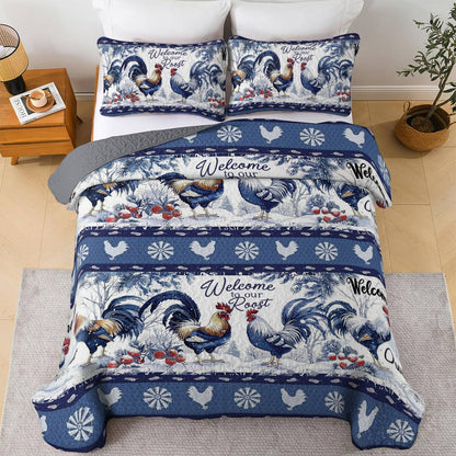 Shineful All Season Quilt 3-Piece Set Chicken Roost