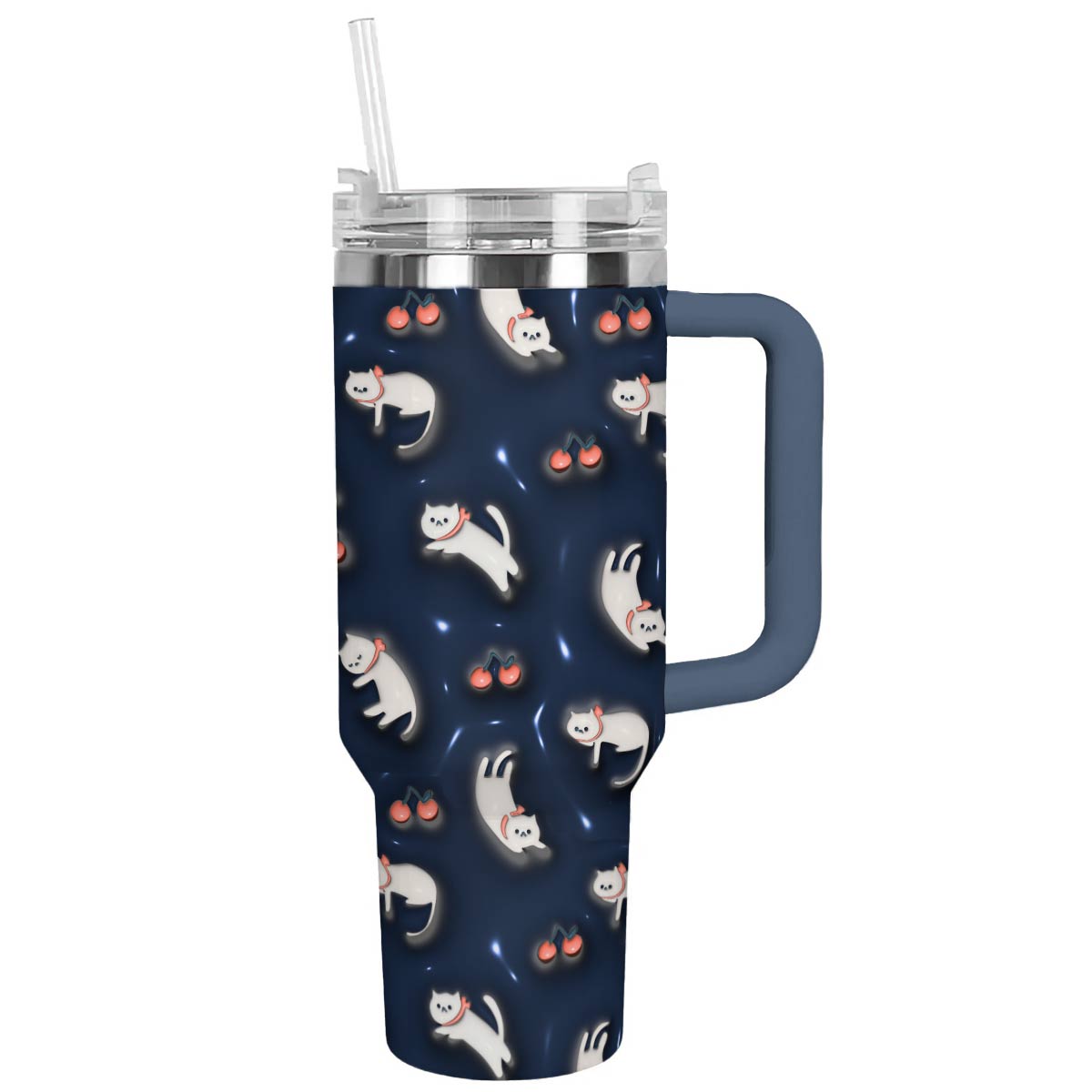 Cat 40 Oz Shineful™ Tumbler Cherry Nl09 Navy 40Oz