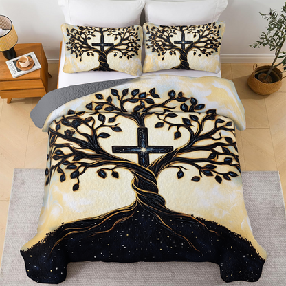 Shineful All Season Quilt 3-Piece Set - Sacred Tree of Life