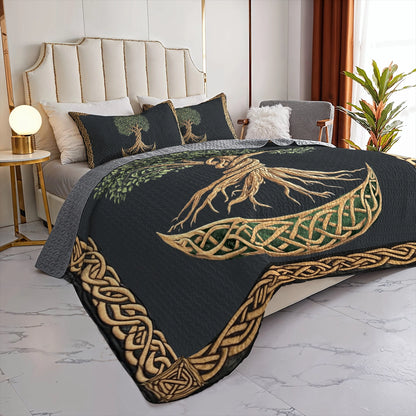 Shineful All Season Quilt 3-Piece Set - Irish Celtic Tree of Life
