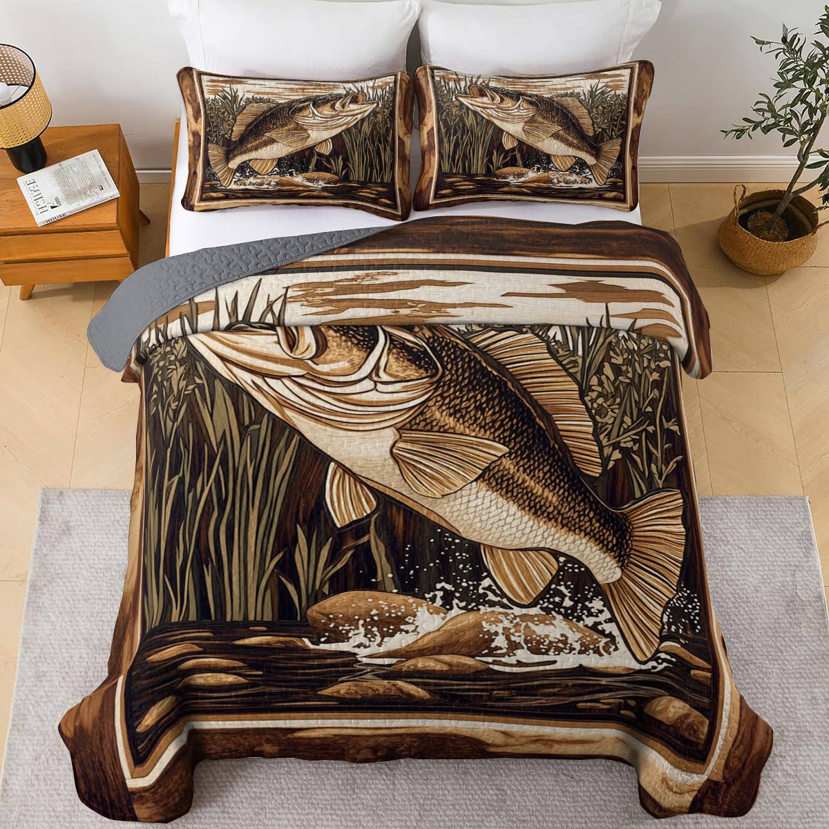 Shineful All Season Quilt 3-Piece Set Gracefulness Bass