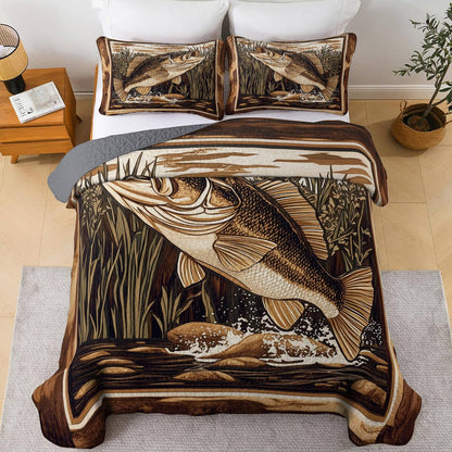 Shineful All Season Quilt 3-Piece Set Gracefulness Bass