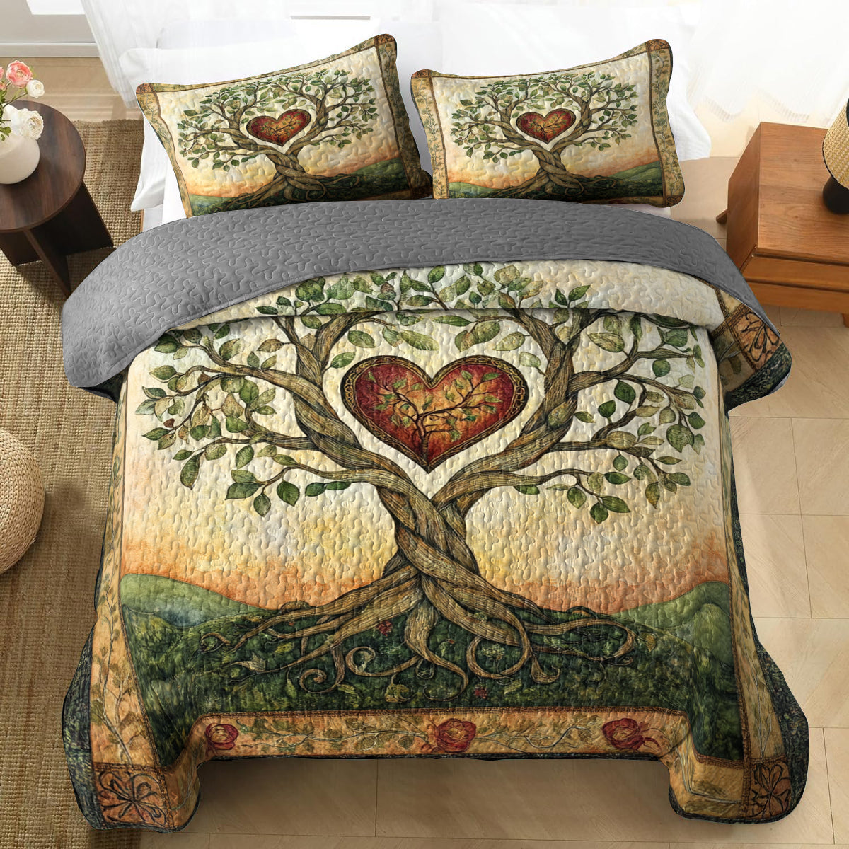 Shineful All Season Quilt 3-Piece Set Tree of Love