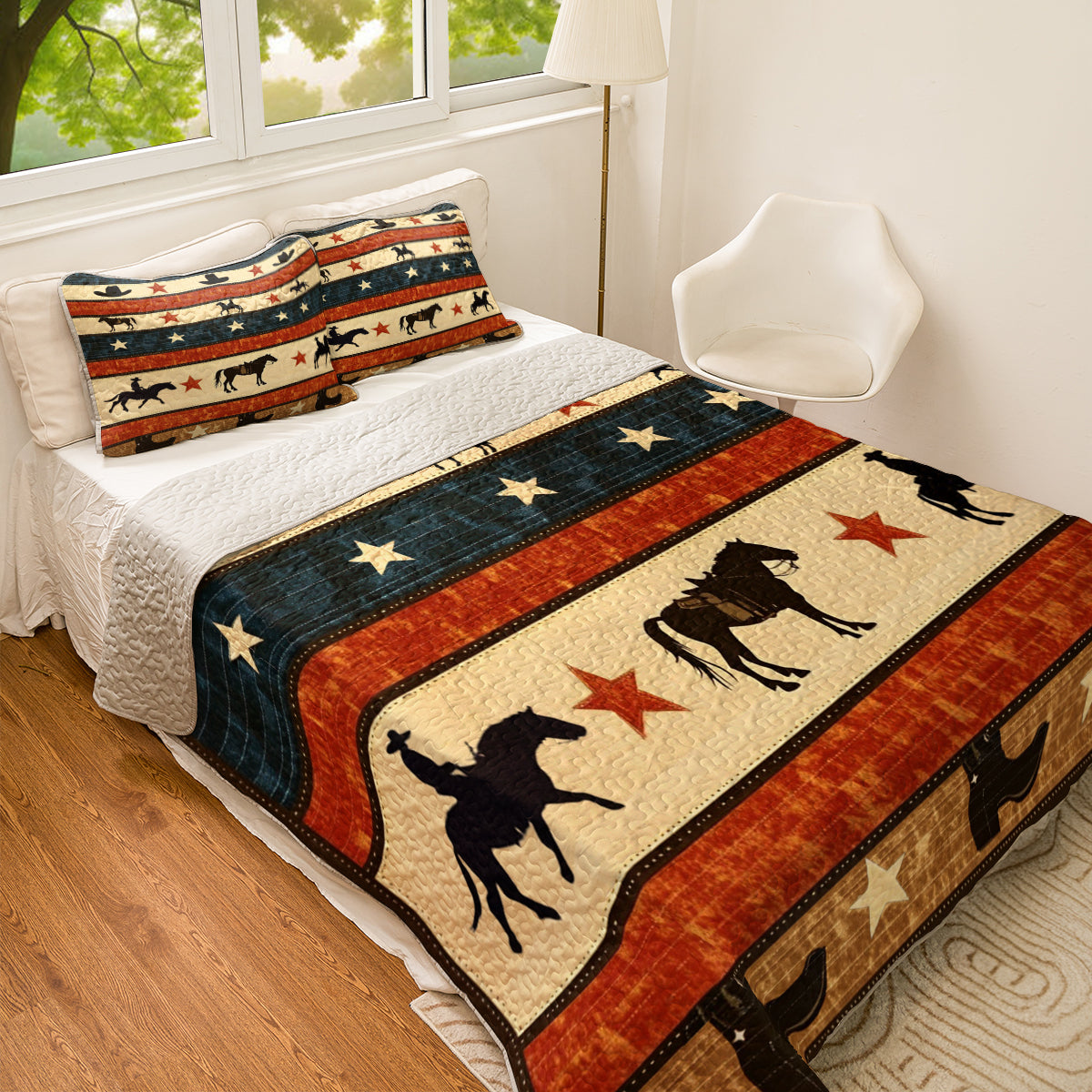 Shineful All Season Quilt 3-Piece Set Wild West Cowboy
