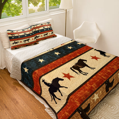 Shineful All Season Quilt 3-Piece Set Wild West Cowboy
