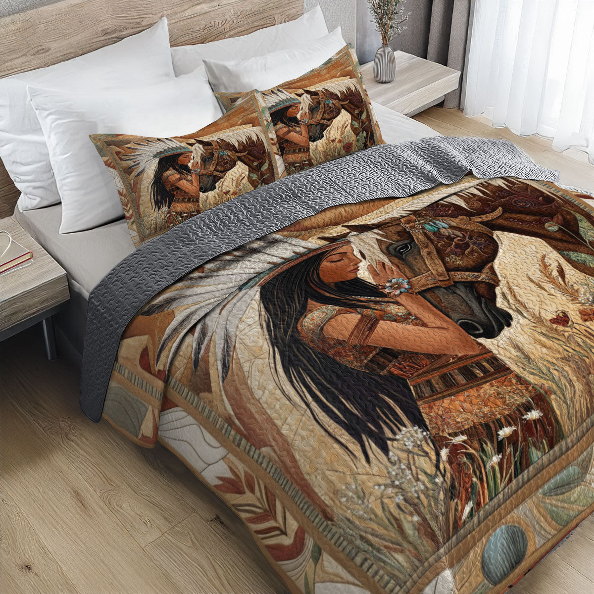 Shineful All Season Quilt 3-Piece Set Rustic Wildlife